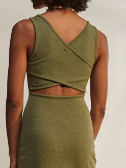 Roxy Jurken*Good Keepsake - Halflange Jurk Met Bandjes Voor Dames Loden Green