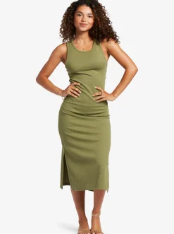 Roxy Jurken*Good Keepsake - Halflange Jurk Met Bandjes Voor Dames Loden Green