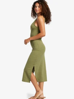 Roxy Jurken*Good Keepsake - Halflange Jurk Met Bandjes Voor Dames Loden Green