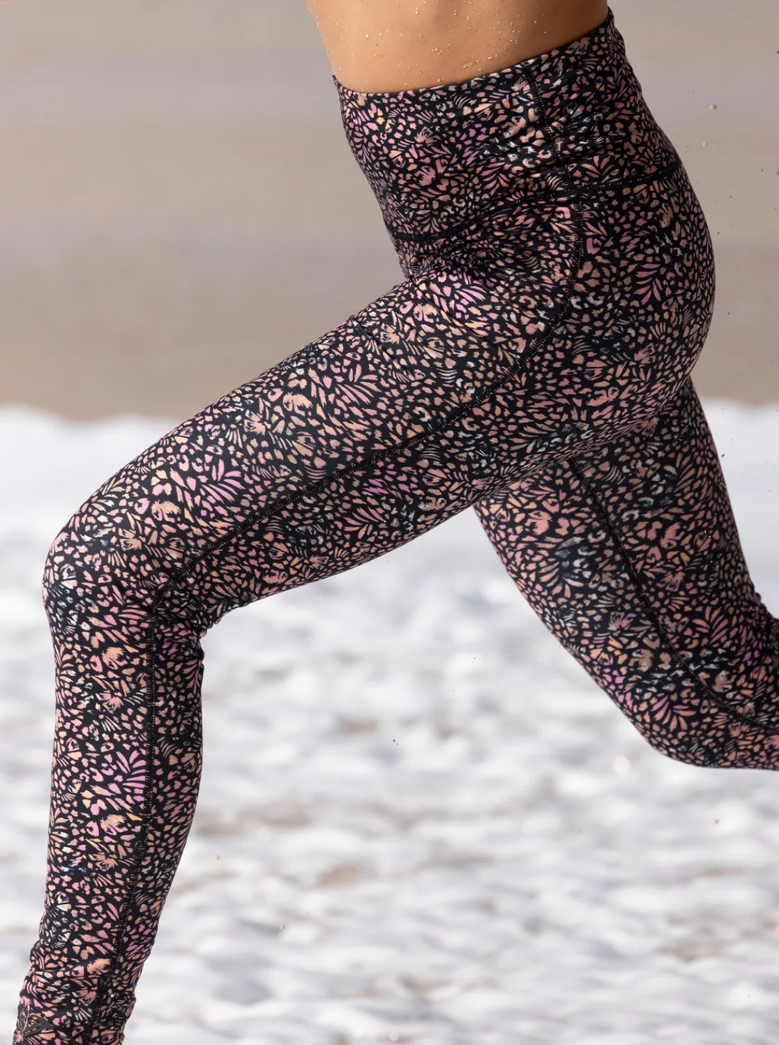 Roxy Broeken & Jeans*Heart Into It Pt - Technische Legging Voor Dames Antracite Animal Dust