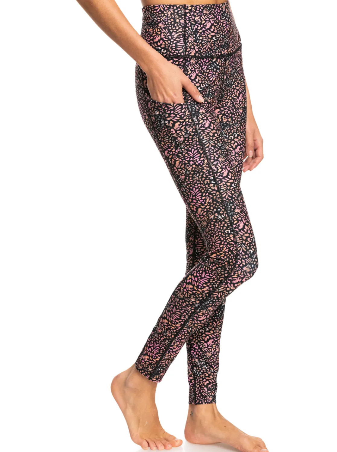 Roxy Broeken & Jeans*Heart Into It Pt - Technische Legging Voor Dames Antracite Animal Dust