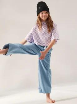 Roxy Jeans & Broeken*Here Comes The Weekend - Lichte Denim Palazzo Broek Voor Meisjes 4-16 Light Blue