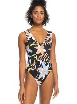 Roxy Monokini'S*Hibiscus Wave - Eendelig Badpak Voor Dames Anthracite Hibiscus Wave Swim