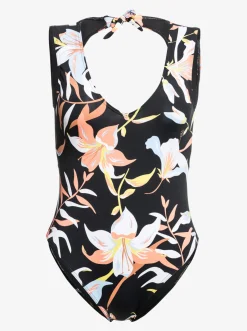 Roxy Monokini'S*Hibiscus Wave - Eendelig Badpak Voor Dames Anthracite Hibiscus Wave Swim
