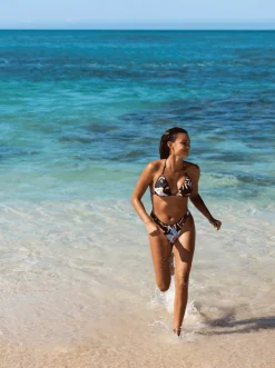 Roxy Bikini Tops*Hibiscus Wave - Tiki Tri Bikinitop Voor Dames Anthracite Hibiscus Wave Swim