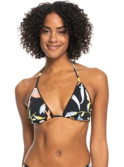 Roxy Bikini Tops*Hibiscus Wave - Tiki Tri Bikinitop Voor Dames Anthracite Hibiscus Wave Swim