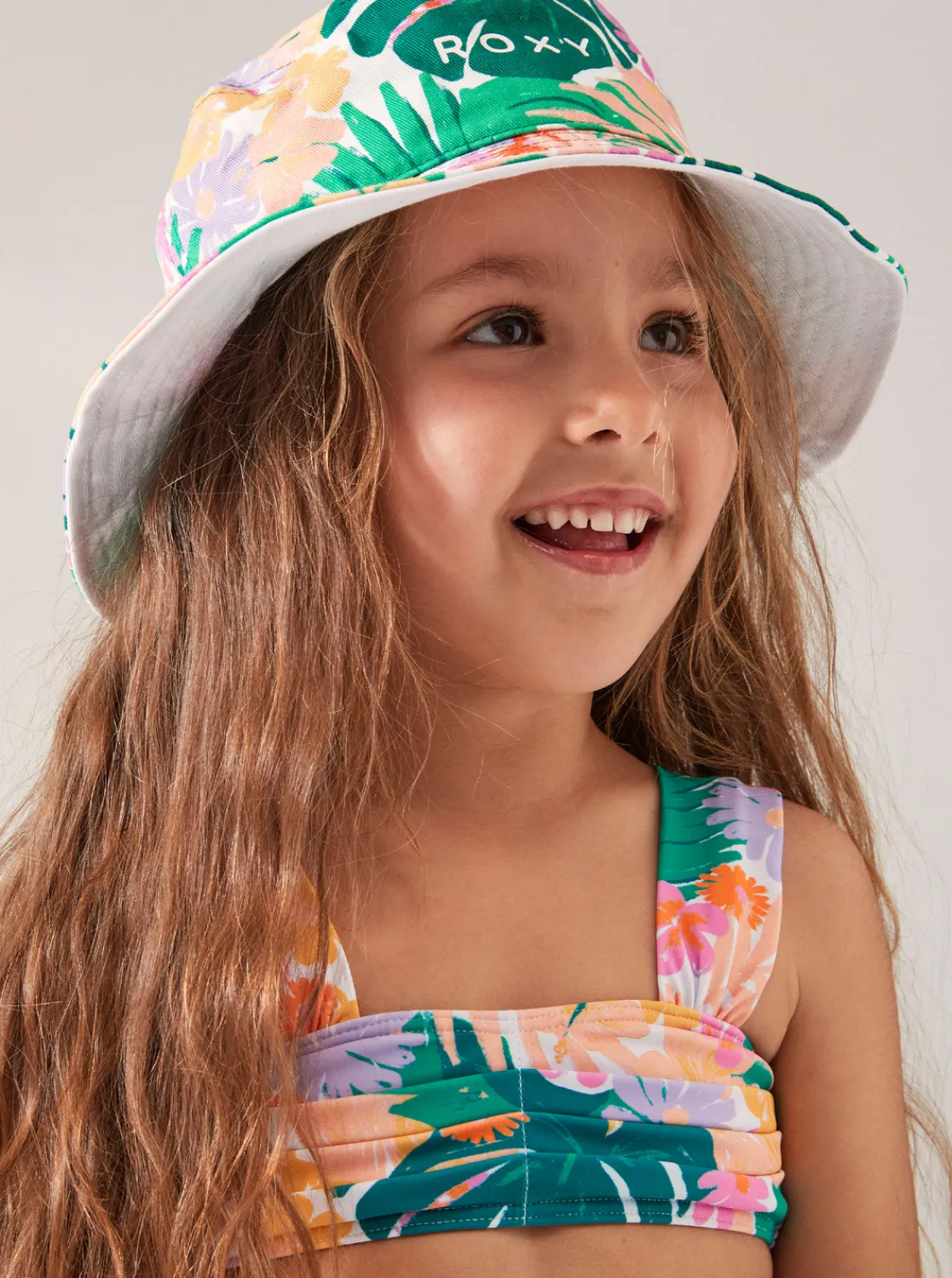 Roxy Accessoires*Jasmine Paradise - Bucket Hoed Voor Meisjes Mint Tropical Trails