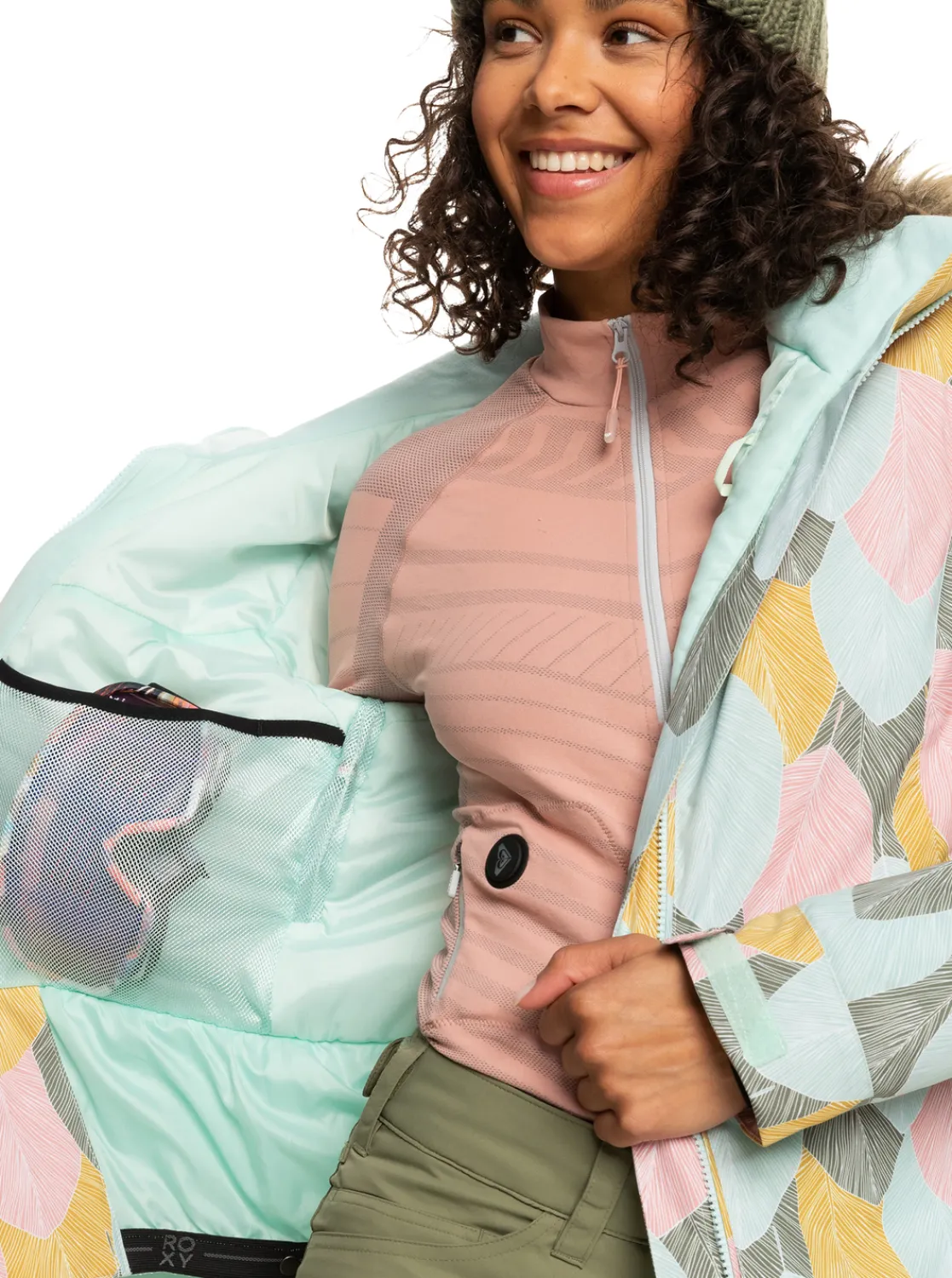 Roxy Snow-Jassen*Jet Ski 2022 - Geisoleerd Snowjack Voor Dames Deep Lichen Green La Palmeraie