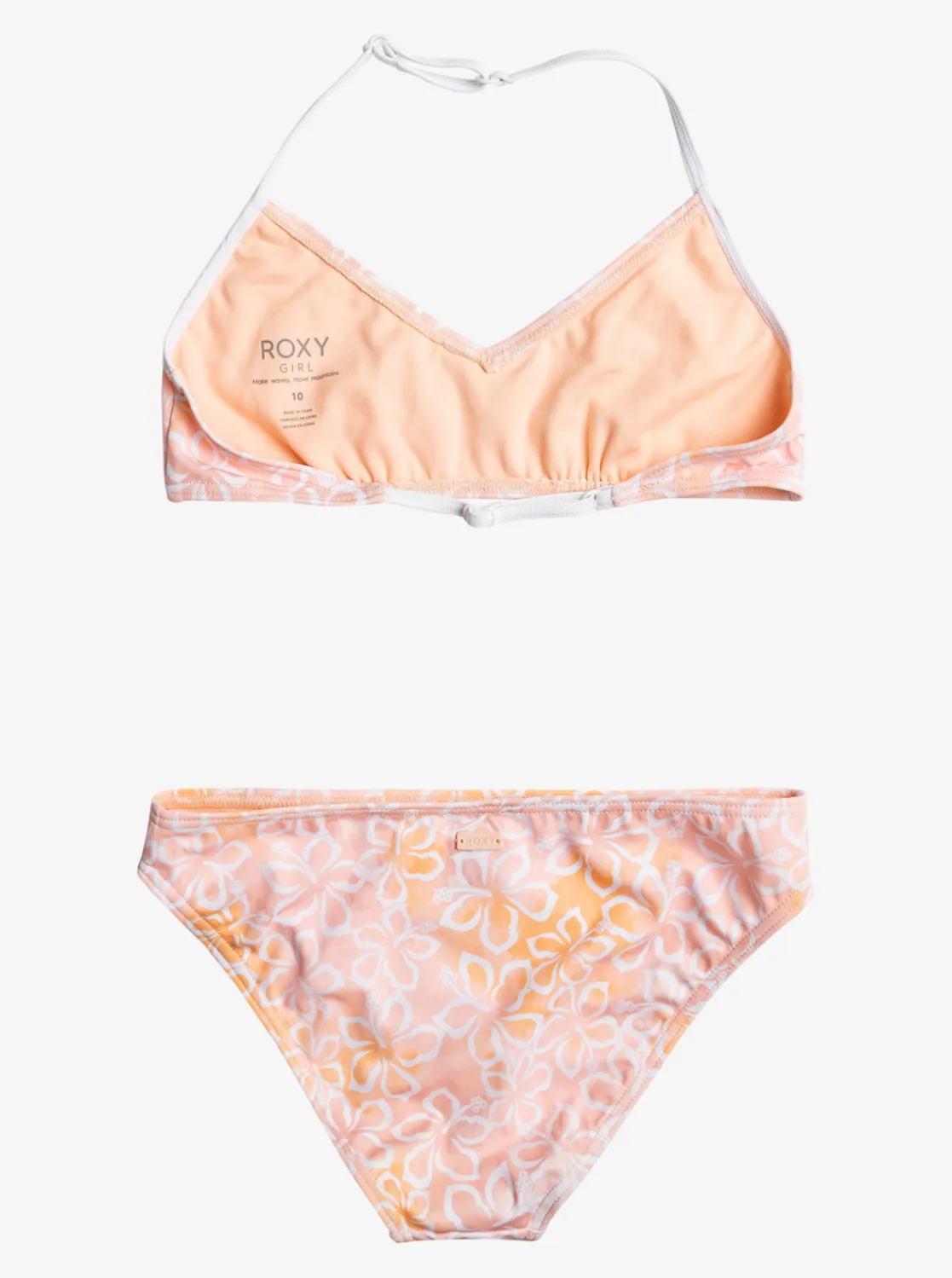 Roxy Swim*Joyful Ride - Beha Bikiniset Voor Meisjes 7-16 Flax Hibiscus Heat