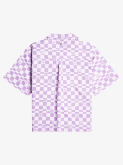 Roxy T-Shirts & Blouses*Living Off The Land - Overhemd Met Korte Mouwen Voor Meisjes 10-16 Purple Rose Flower Box