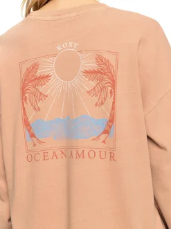 Roxy T-Shirts & Tops*Love Sunset - Oversized Boyfriend T-Shirt Voor Dames Cork