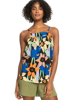 Roxy T-Shirts & Tops*Magic Happens - Strappy Top Voor Dames Anthracite Flower Jammin