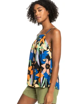 Roxy T-Shirts & Tops*Magic Happens - Strappy Top Voor Dames Anthracite Flower Jammin