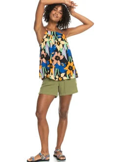 Roxy T-Shirts & Tops*Magic Happens - Strappy Top Voor Dames Anthracite Flower Jammin