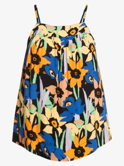 Roxy T-Shirts & Tops*Magic Happens - Strappy Top Voor Dames Anthracite Flower Jammin
