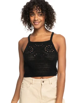 Roxy T-Shirts & Tops*Malibu Crush - Gebreide Haltertop Voor Dames Anthracite