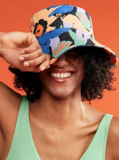 Roxy Hoeden & Petten*Mango Passion - Bucket Hoed Voor Dames Anthracite Flower Jammin