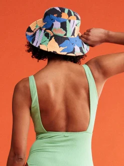 Roxy Hoeden & Petten*Mango Passion - Bucket Hoed Voor Dames Anthracite Flower Jammin