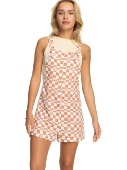 Roxy Jurken*Midnight Sky Check - Korte Tuinbroek Voor Dames Snow White Sol Power