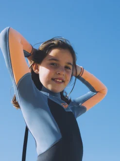Roxy Surf*3/2Mm Prologue - Wetsuit Met Een Achterrits Voor Meisjes 8-16 Cloud Blk/Powderdgrey/Sunglow