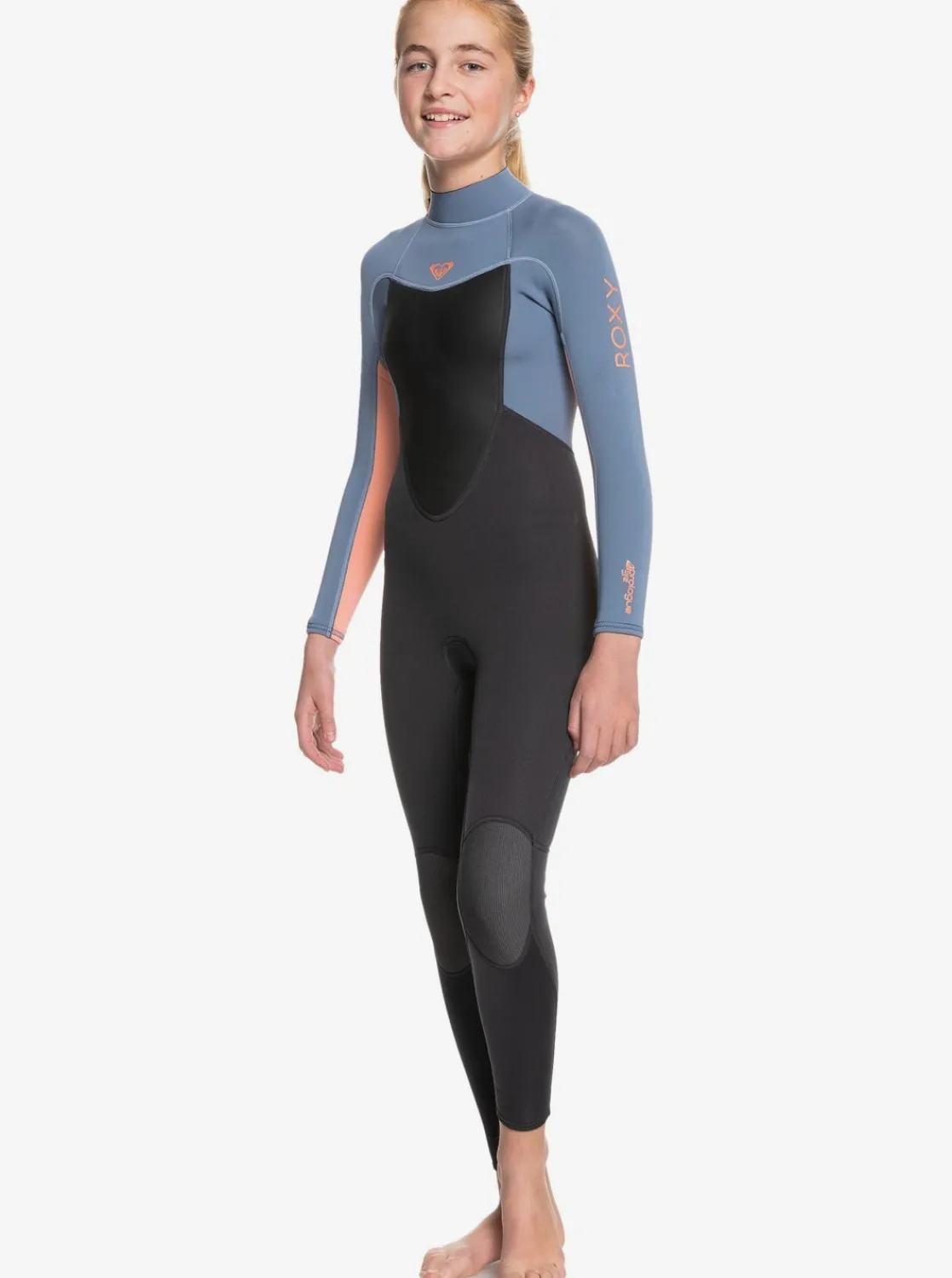 Roxy Surf*3/2Mm Prologue - Wetsuit Met Een Achterrits Voor Meisjes 8-16 Cloud Blk/Powderdgrey/Sunglow