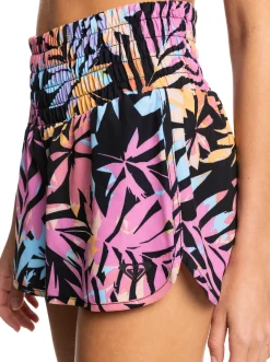 Roxy Shorts*Move Free - Technische Short Voor Dames Anthracite Zebra Jungle