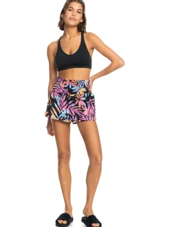 Roxy Shorts*Move Free - Technische Short Voor Dames Anthracite Zebra Jungle