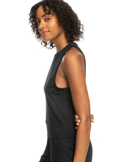 Roxy T-Shirts & Tops*Naturally Active - Korte Sportieve Top Voor Dames Anthracite