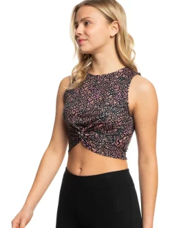 Roxy T-Shirts & Tops*Naturally Active - Sporttop Voor Dames Antracite Animal Dust