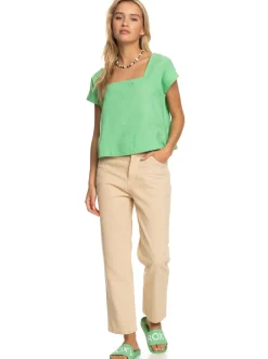 Roxy T-Shirts & Tops*Ocean Amor - Top Met Korte Mouwen Voor Dames Absinthe Green