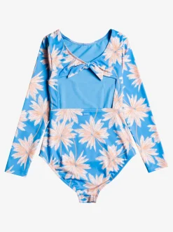 Roxy Surf*Ocean Treasure - Eendelige Rashguard Met Lange Mouw Voor Meisjes 6-16 Azure Blue Palm Island Rg