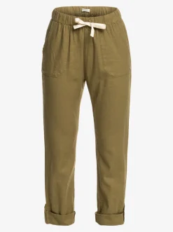 Roxy Broeken & Jeans*On The Seashore - Linnen Cargobroek Voor Dames Loden Green