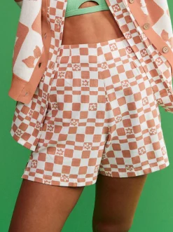 Roxy Shorts*Over The Sun Check - Lichte Short Voor Dames Snow White Sol Power