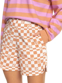 Roxy Shorts*Over The Sun Check - Lichte Short Voor Dames Snow White Sol Power
