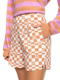 Roxy Shorts*Over The Sun Check - Lichte Short Voor Dames Snow White Sol Power