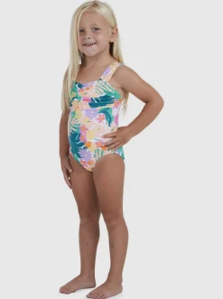 Roxy Swim*Paradisiac Island - Eendelig Badpak Voor Meisjes 2-7 Mint Tropical Trails