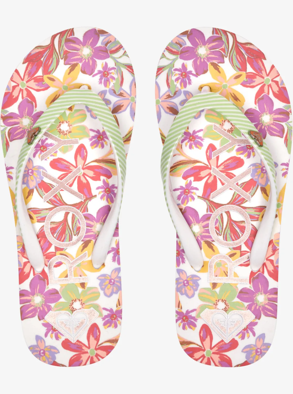 Roxy Schoenen*Pebbles - Sandalen Voor Meisjes White/Green