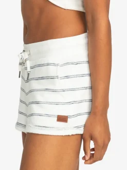 Roxy Shorts*Perfect Wave - Short Van Joggingstof Voor Dames Snow White Horiz Will Stripes
