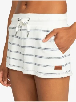 Roxy Shorts*Perfect Wave - Short Van Joggingstof Voor Dames Snow White Horiz Will Stripes