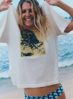 Roxy T-Shirts & Tops*Poster - Oversized T-Shirt Voor Dames Undyed