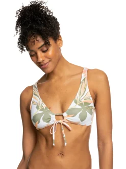 Roxy Bikini Tops*Printed Beach Classics - Bralette Bikinitop Voor Dames Bright White Subtly Salty Flat