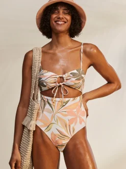 Roxy Monokini'S*Printed Beach Classics - Eendelig Badpak Voor Dames Bright White Subtly Salty Flat