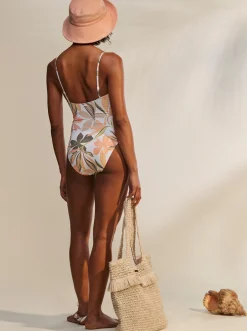 Roxy Monokini'S*Printed Beach Classics - Eendelig Badpak Voor Dames Bright White Subtly Salty Flat