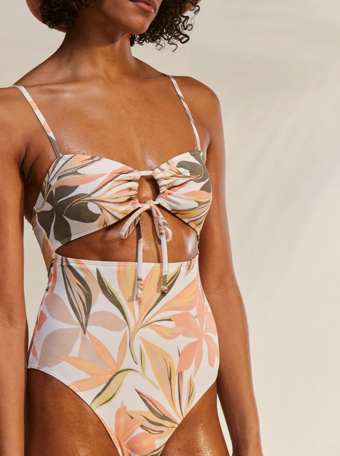 Roxy Monokini'S*Printed Beach Classics - Eendelig Badpak Voor Dames Bright White Subtly Salty Flat