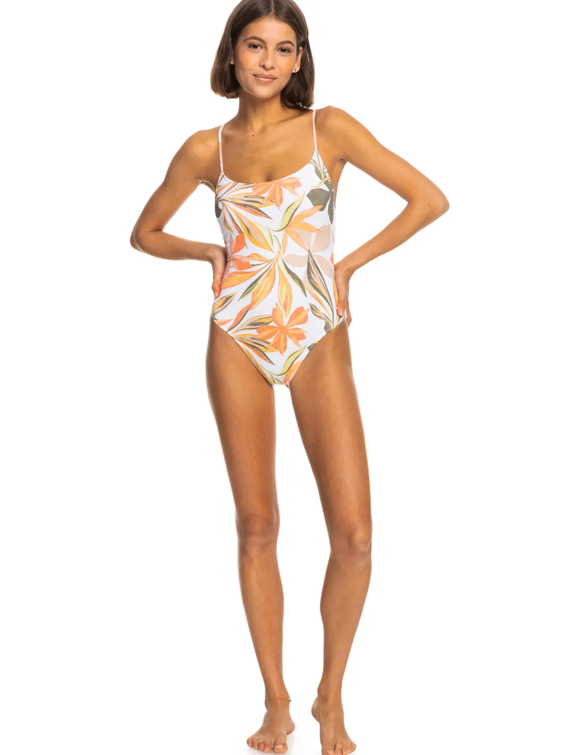 Roxy Monokini'S*Printed Beach Classics - Eendelig Badpak Voor Dames Bright White Subtly Salty Flat