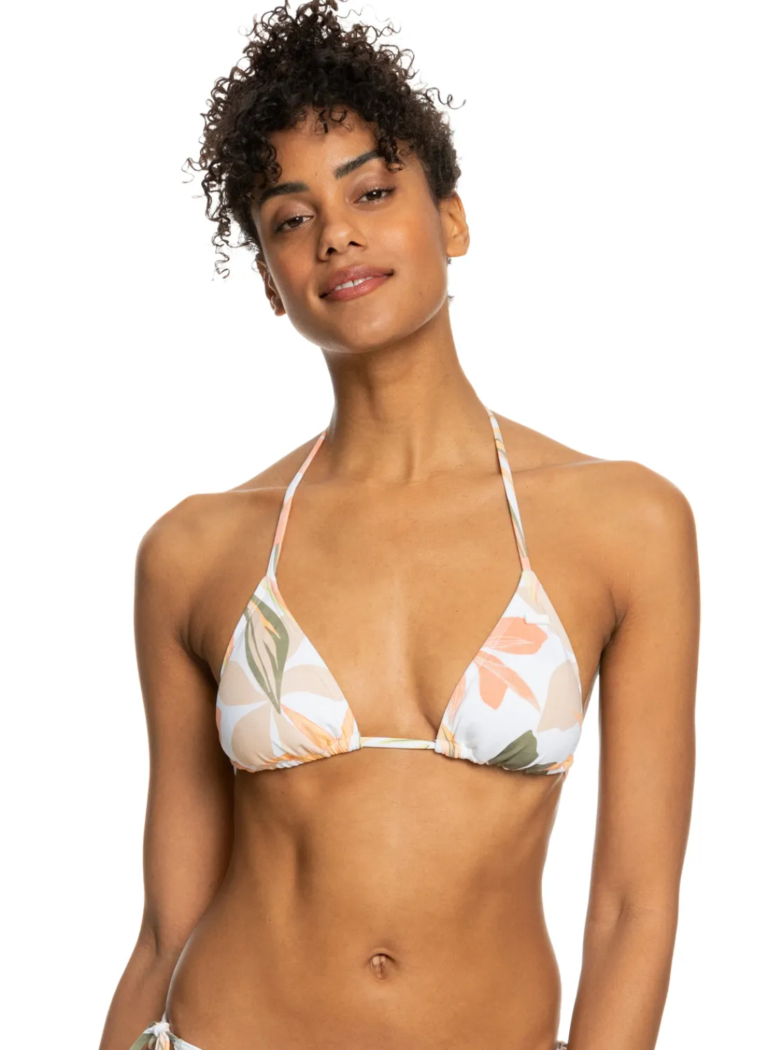 Roxy Bikini Tops*Printed Beach Classics - Tiki Tri Bikinitop Voor Dames Bright White Subtly Salty Flat