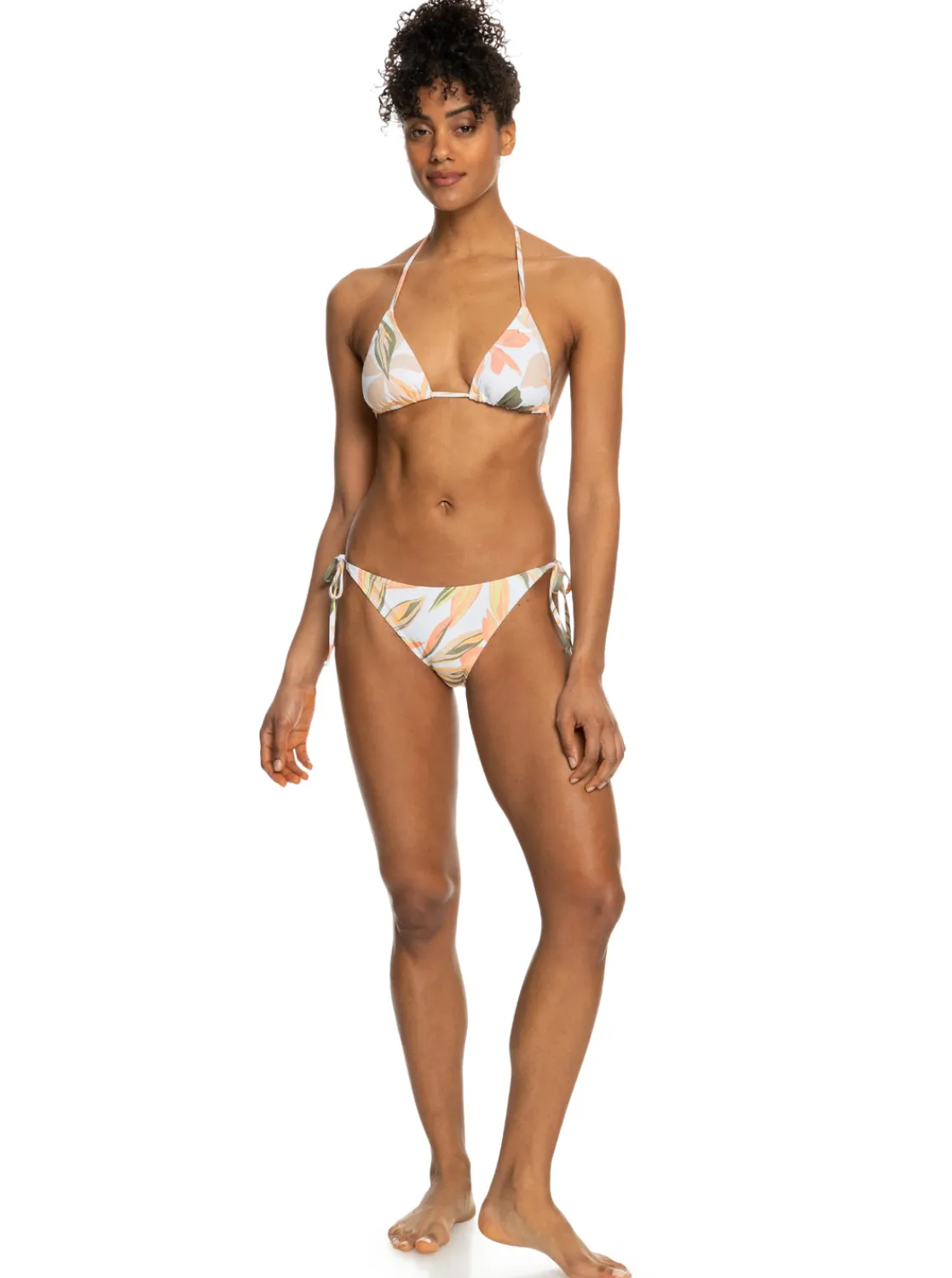 Roxy Bikini Tops*Printed Beach Classics - Tiki Tri Bikinitop Voor Dames Bright White Subtly Salty Flat