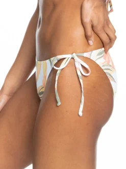 Roxy Bikini Bottoms*Printed Beach Classics - Tie Side Bikinibroekje Voor Dames Bright White Subtly Salty Flat