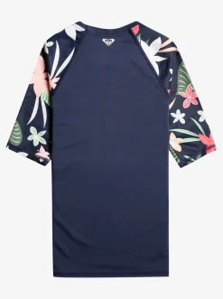 Roxy Surf*Printed Sleeves - Rash Vest Met Driekwartmouw Voor Meisjes 6-16 Mood Indigo Alma Swim