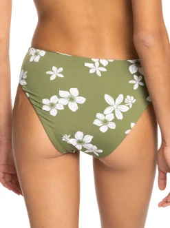 Roxy Bikini Bottoms*Retro Revo - Bikinibroekje Met Halfhoge Taille, Aan Twee Kanten Draagbaar Voor Dames Loden Green Surfrider Spirit S